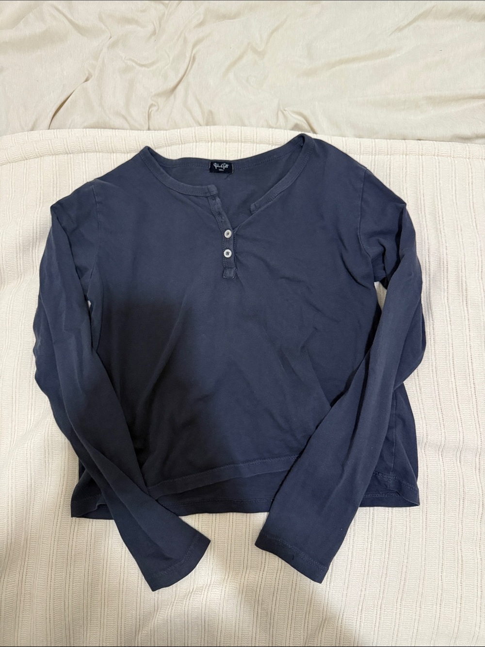 John Galt Brandy Melville Navy Long-Sleeve Tee